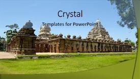  Presentation with india temple - Presentation theme with pallava architecure at kailasanathar temple background and a light blue colored foreground