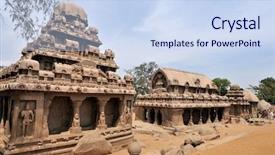  Presentation with ancient kings - Colorful slides enhanced with pallava kings in south india backdrop and a sky blue colored foreground