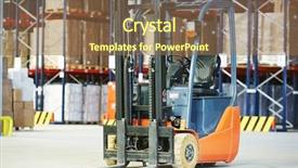  Presentation with pallet - Amazing presentation design having pallet forklift truck at warehouse backdrop and a  colored foreground