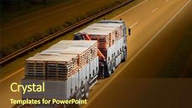  Presentation with pallet - Audience pleasing presentation consisting of pallet truck on the highway backdrop and a tawny brown colored foreground