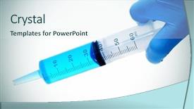  Presentation with medical - PPT theme having palliative care - someone wearing medical gloves holding background and a sky blue colored foreground