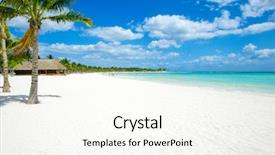  Presentation with tropical holiday - PPT theme having palm and tropical beach background and a cream colored foreground