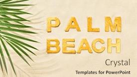  Presentation with gold leaves - Presentation design having palm-beach-gold-letters background and a  colored foreground