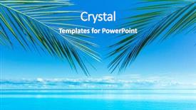  Presentation with war and peace - Slides with palm branch - paradise peace sea background and a  colored foreground