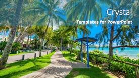  Presentation with queensland - PPT theme with palm-cove-australia-28-march background and a teal colored foreground