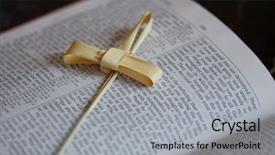  Presentation with palm sunday - Cool new presentation design with palm cross on bible backdrop and a light gray colored foreground