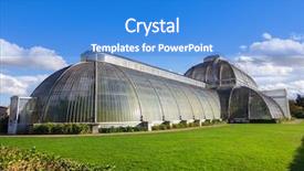  Presentation with london - Audience pleasing slide deck consisting of palm house at kew gardens backdrop and a teal colored foreground