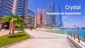  Presentation with abu dhabi united arab emirates - Audience pleasing slide deck consisting of palm island - abu dhabi the capital backdrop and a cobalt blue colored foreground