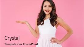  Presentation with hair dress - Presentation design with palm isolated over pink background and a  colored foreground