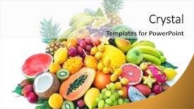  Presentation with palm leaves - Beautiful slide set featuring palm leaves and exotic flower backdrop and a white colored foreground