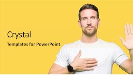  Presentation with hand palm - Cool new slides with palm making a loyalty promise backdrop and a  colored foreground