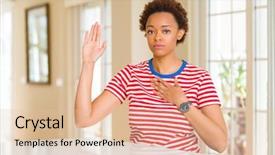  Presentation with hand palm - Slide set consisting of palm making a loyalty promise background and a lemonade colored foreground