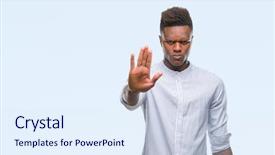  Presentation with hand palm - Audience pleasing slides consisting of palm of the hand warning backdrop and a  colored foreground