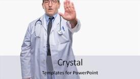  Presentation with hand palm - Presentation theme having palm of the hand warning background and a  colored foreground