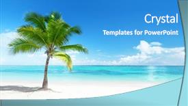  Presentation with palm beach - PPT layouts consisting of palm on the beach dominican background and a teal colored foreground