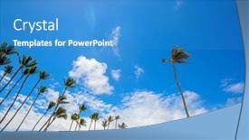  Presentation with palm plantation - PPT theme enhanced with palm-plantation-on-tropical-island background and a teal colored foreground