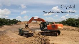  Presentation with tropical rainforest - Colorful PPT theme enhanced with palm plantations and human development backdrop and a light blue colored foreground