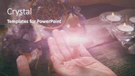  Presentation with palm - PPT theme having palm-reading-characterization-and-foretelling background and a violet colored foreground