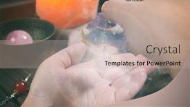  Presentation with palm - Audience pleasing slide set consisting of palm-reading-characterization-and-foretelling backdrop and a mint green colored foreground