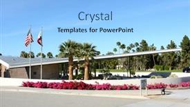  Presentation with gas station - PPT layouts with palm-springs-ca-february-24 background and a light blue colored foreground