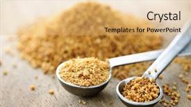  Presentation with palm sugar - Cool new PPT theme with palm sugar in measuring spoon backdrop and a coral colored foreground