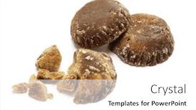  Presentation with palm sugar - Presentation theme consisting of palm-sugar-isolated-on-white background and a white colored foreground