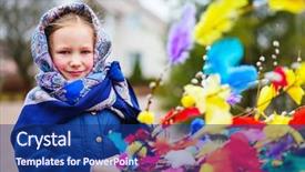  Presentation with malaysian traditional dress - Amazing slide deck having palm sunday - adorable little girl outdoors dressed backdrop and a navy blue colored foreground