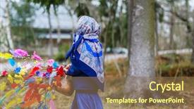  Presentation with palm sunday - Beautiful slides featuring palm sunday - back view of adorable little backdrop and a tawny brown colored foreground