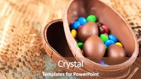  Presentation with cutlery easter table setting - Audience pleasing PPT layouts consisting of palm sunday - chocolate easter eggs on wooden backdrop and a red colored foreground