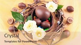  Presentation with palm sunday - Amazing presentation theme having palm sunday - chocolate easter eggs with flowers backdrop and a coral colored foreground