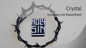  Presentation with palm sunday - PPT layouts featuring palm sunday - crown of thorns background and a light gray colored foreground