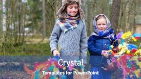  Presentation with palm sunday - Theme with palm sunday - kids outdoors dressed for easter background and a ocean colored foreground