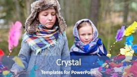  Presentation with kids - Slides with palm sunday - kids outdoors dressed for easter background and a  colored foreground