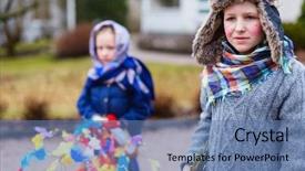  Presentation with palm sunday - Cool new presentation theme with palm sunday - kids outdoors dressed for easter backdrop and a  colored foreground