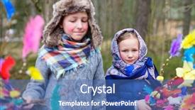  Presentation with kids - PPT theme having palm sunday - kids outdoors dressed for easter background and a  colored foreground