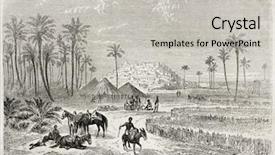  Presentation with oasis - Cool new PPT theme with palm tree deasert - edri oasis old illustration fezzan backdrop and a light gray colored foreground