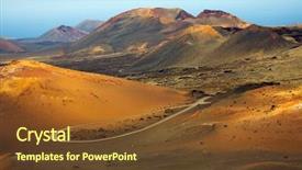  Presentation with fire - Audience pleasing theme consisting of palm tree deasert - mountains of fire timanfaya national backdrop and a tawny brown colored foreground