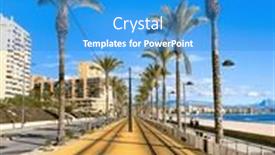  Presentation with palm tree - Presentation featuring palm-tree-in-alicante-city background and a teal colored foreground