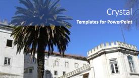  Presentation with palm tree - Slide deck enhanced with palm-tree-in-lisbon background and a teal colored foreground