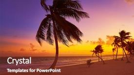  Presentation with maya - Presentation theme having palm tree in riviera maya background and a tawny brown colored foreground