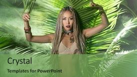  Presentation with palm oil seeds of tree - Theme featuring palm tree in the jungle background and a seafoam green colored foreground