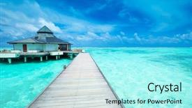  Presentation with beach palm tree wedding - Slides featuring palm trees and blue lagoon background and a arctic colored foreground