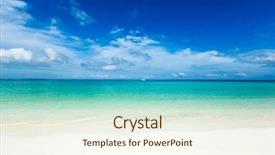  Presentation with palm beach - Slide deck with palm trees and blue lagoon background and a cream colored foreground