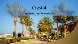  Presentation with egypt - PPT theme having palm trees and footway in tropical garden on red sea coast sharm el sheikh egypt background and a light blue colored foreground