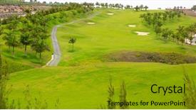 Presentation with golf - PPT layouts with palm trees in canary island background and a gold colored foreground