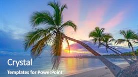  Presentation with dominican republic - Presentation design consisting of palm trees in dominican republic background and a teal colored foreground