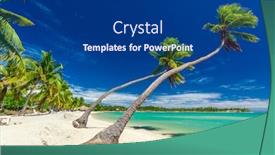  Presentation with palm plantation - Colorful PPT layouts enhanced with palm-trees-on-a-white backdrop and a ocean colored foreground