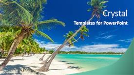  Presentation with palm beach - Slide deck consisting of palm-trees-on-a-white background and a ocean colored foreground