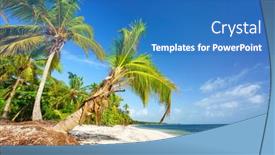  Presentation with republic dominican - Audience pleasing PPT theme consisting of palm-trees-on-beautiful-tropical backdrop and a teal colored foreground