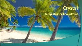  Presentation with palm beach - Colorful presentation enhanced with palm trees on fiji islands backdrop and a  colored foreground